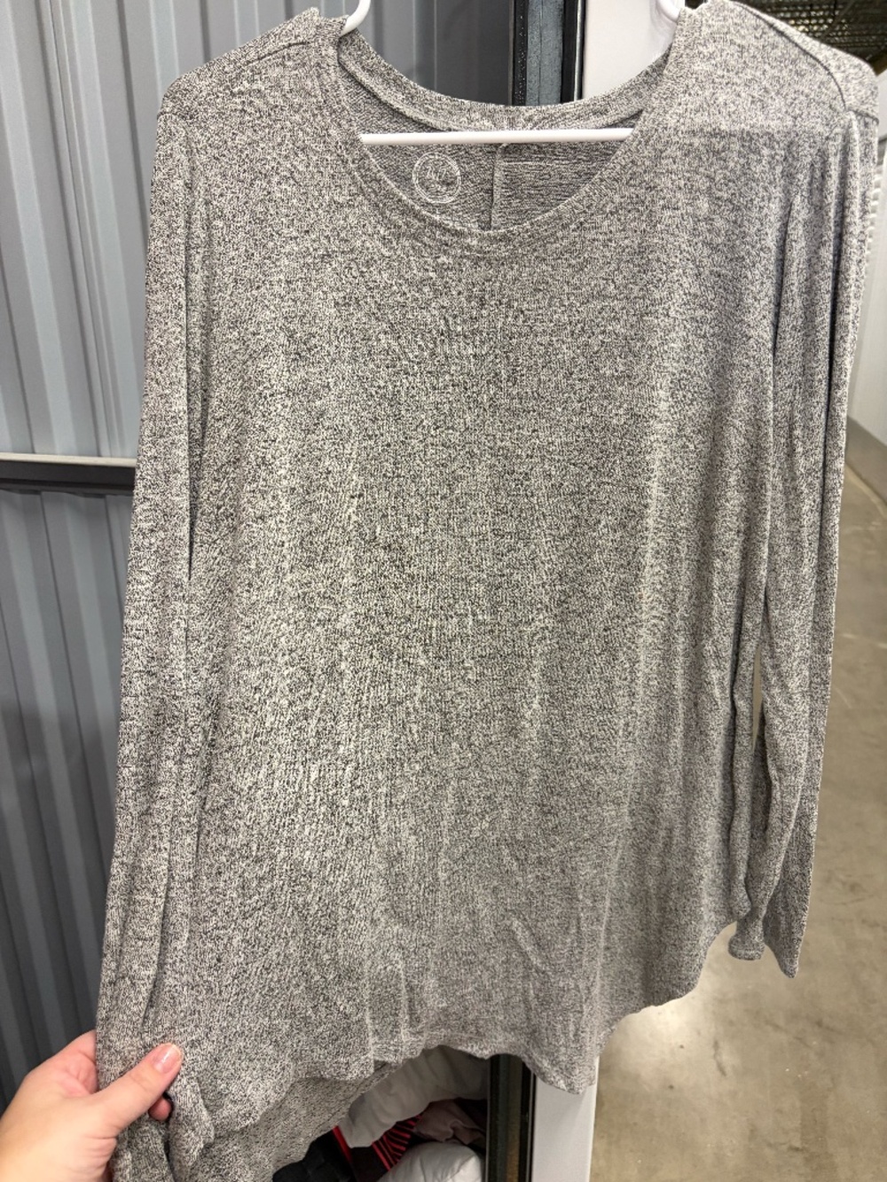 Maurices Heathered Gray Long Sleeve Blouse, Size Lg